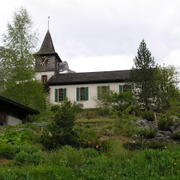 0042  Les Diablerets - protestanský kostel, alpská zahrada Les Tussillages.JPG