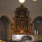 0278 Zermatt - kostel St. Mauritius (sv. Mořice), oltář.JPG